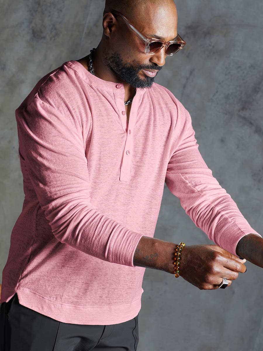 Greek Linen Long-Sleeve Henley