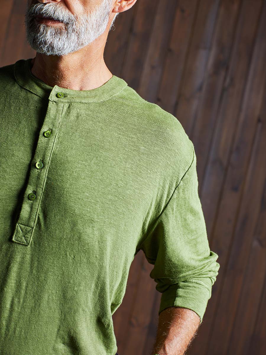 Greek Linen Long-Sleeve Henley