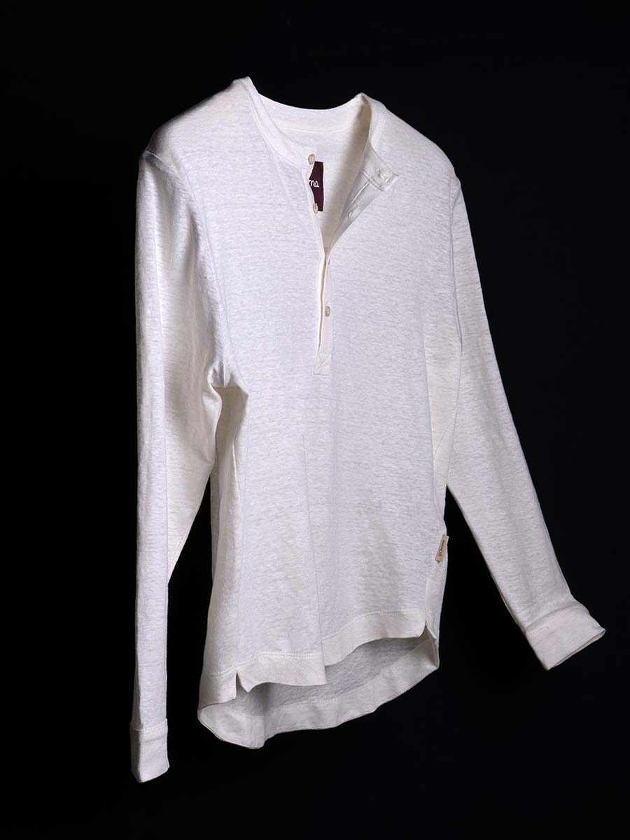 Greek Linen Long-Sleeve Henley