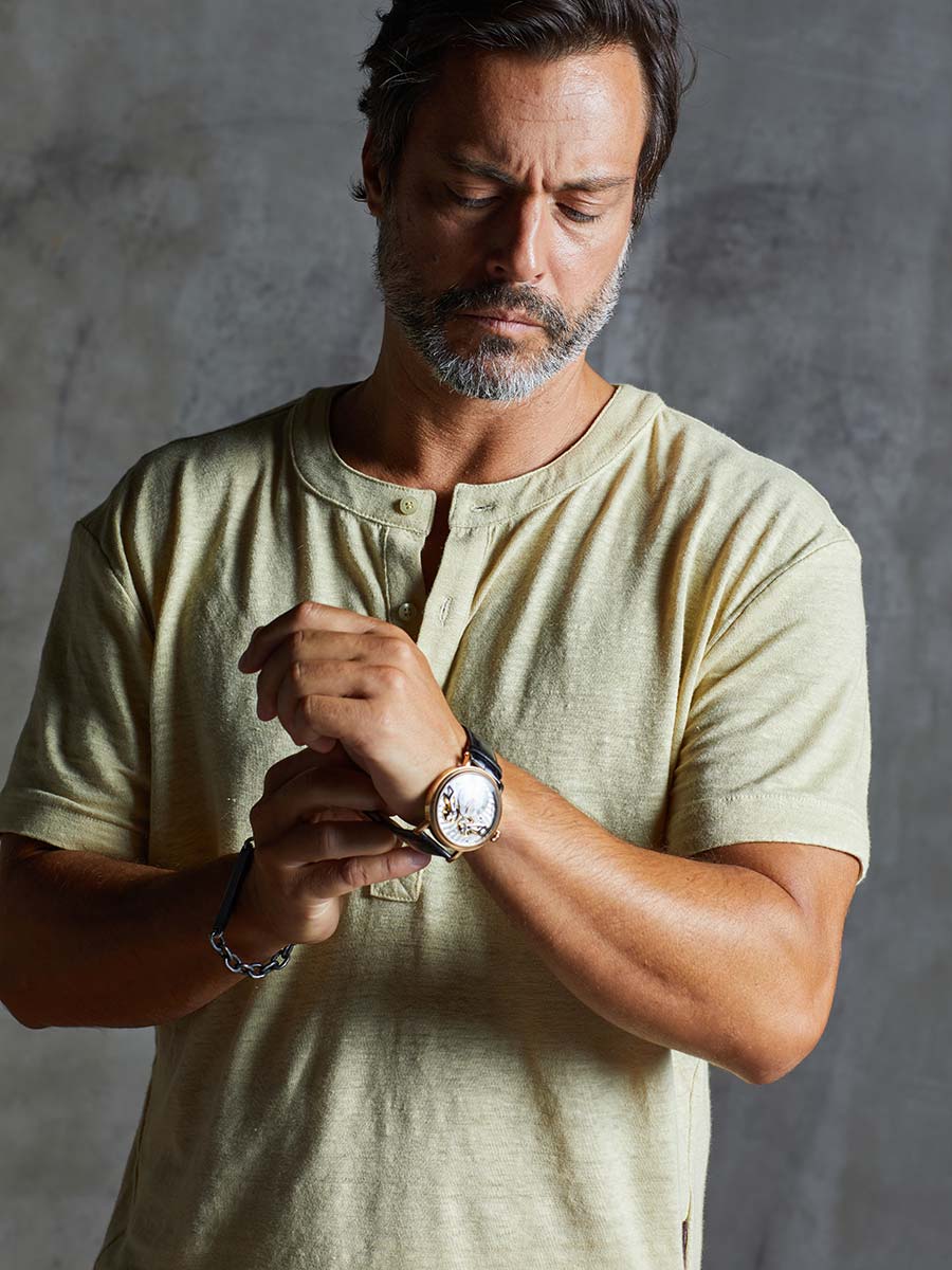 Greek Linen Short-Sleeve Henley