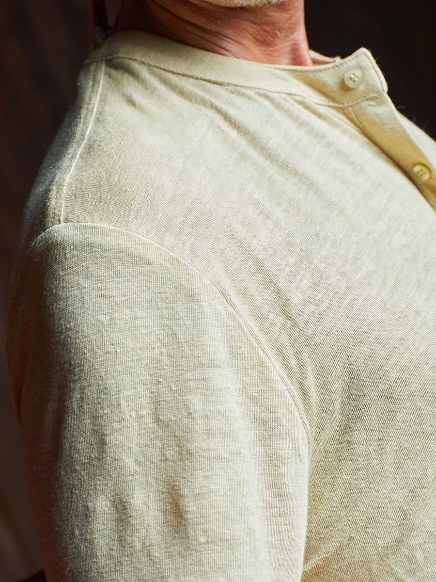 Greek Linen Short-Sleeve Henley