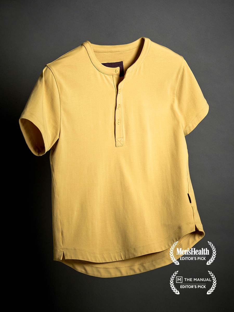 Buffed Cotton Short-Sleeve Henley