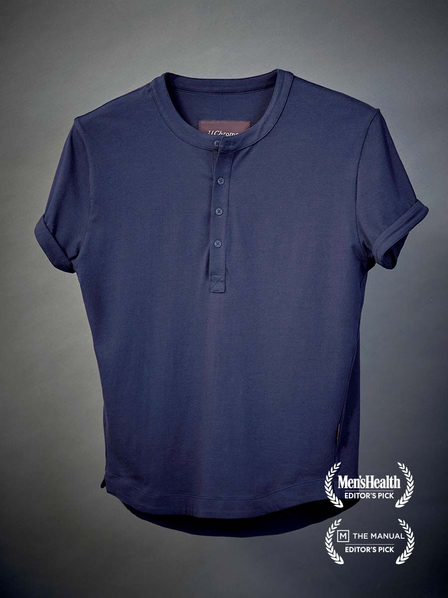 Buffed Cotton Short-Sleeve Henley