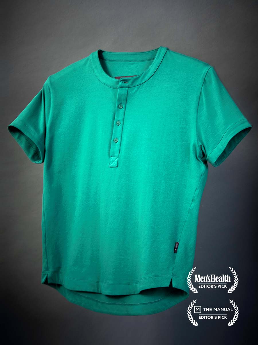 Buffed Cotton Short-Sleeve Henley