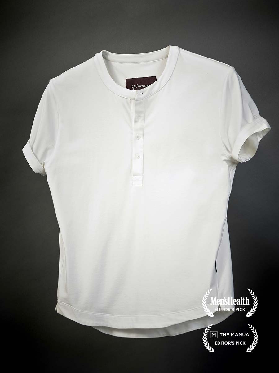 Buffed Cotton Short-Sleeve Henley