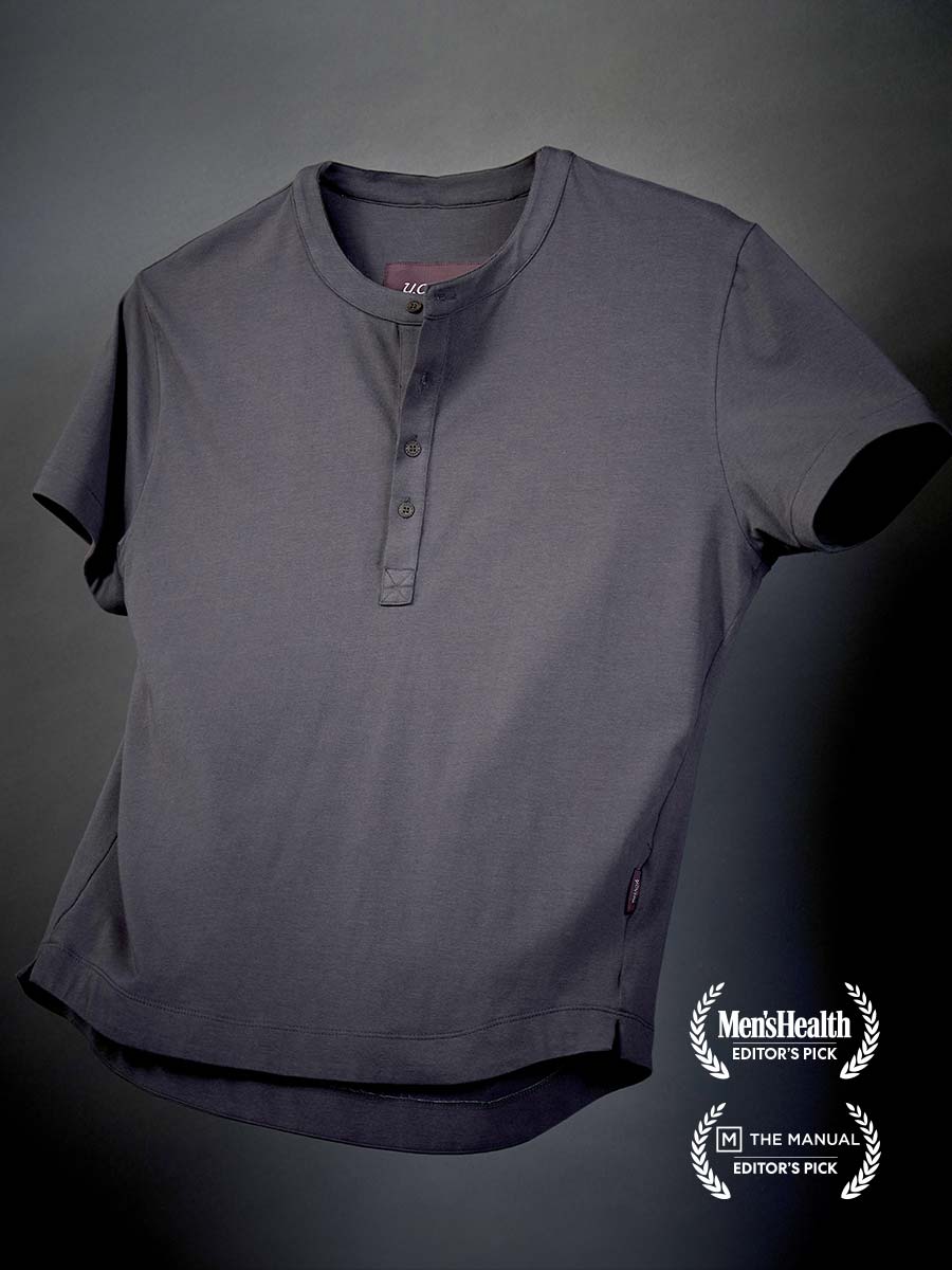 Buffed Cotton Short-Sleeve Henley